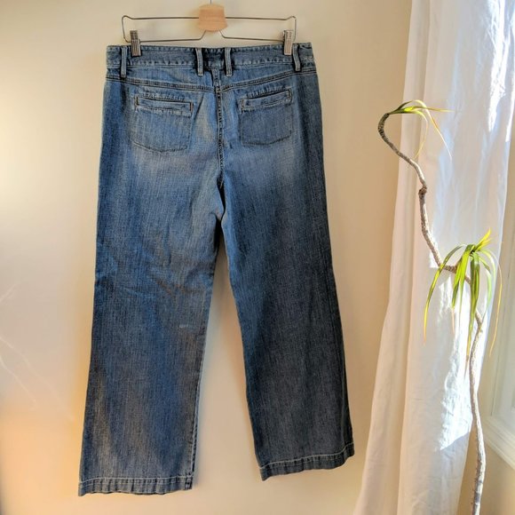 [Ann Taylor LOFT] Retro Front Flap Pockets Welt Back Pockets Denim Buttons Sz 10 - Picture 5 of 6
